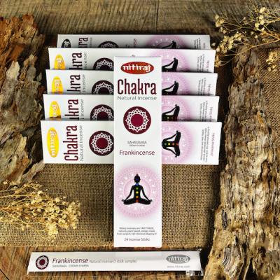 NITIRAJ Crown Chakra- Frankincense Refill Set (6 boxes x 24 sticks)